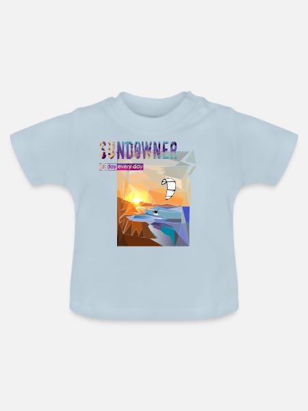 Sundowner Kitesurfer - Baby Bio-T-Shirt mit Rundhals - Hellblau