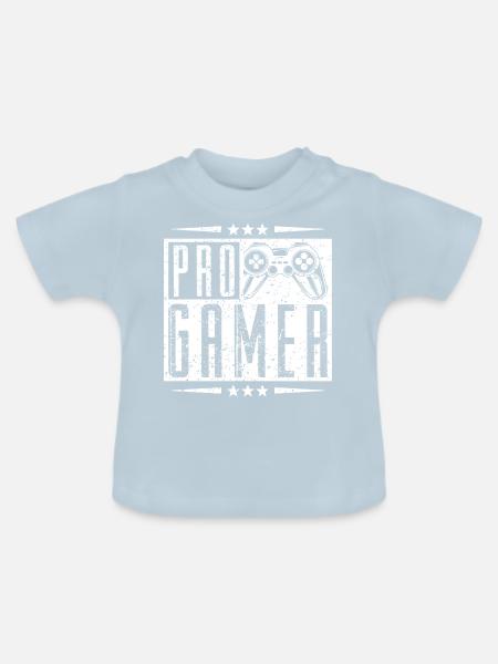 Pro Gamer Spruch - Baby Bio-T-Shirt mit Rundhals - Hellblau