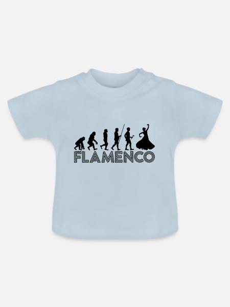 Flamenco Evolution 2 - Black - Baby Bio-T-Shirt mit Rundhals - Hellblau
