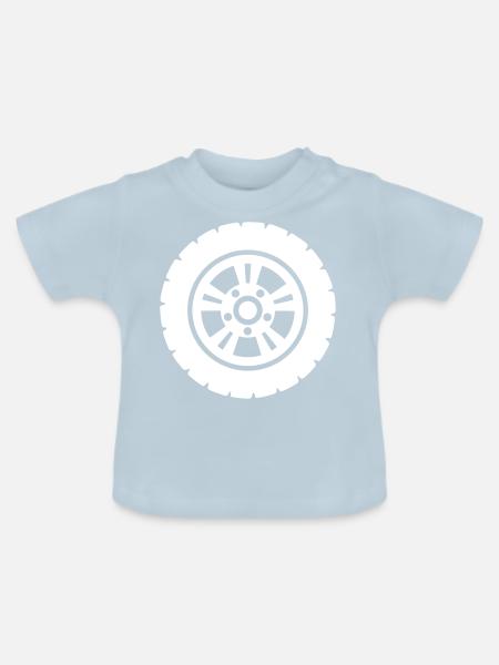 Reifen tuning - Baby Bio-T-Shirt mit Rundhals - Hellblau