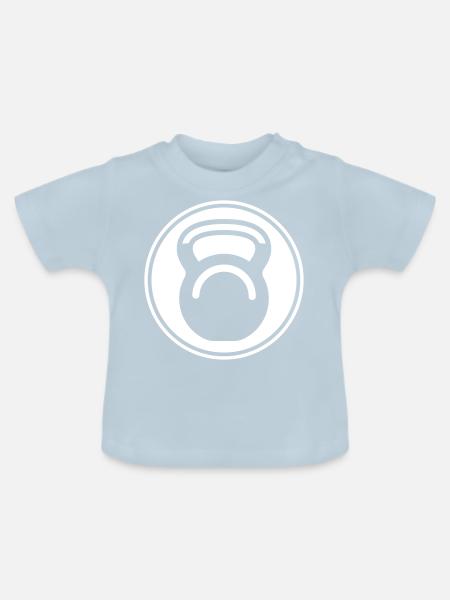 Hantel gewichte icon - Baby Bio-T-Shirt mit Rundhals - Hellblau