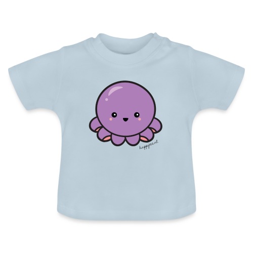 Octopus Paars - Baby biologisch T-shirt met ronde hals
