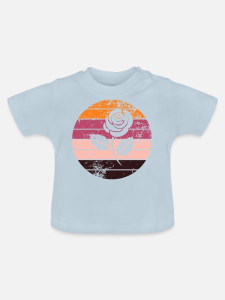 Rose - Baby Bio-T-Shirt mit Rundhals - Hellblau