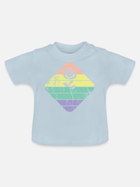 Rose - Baby Bio-T-Shirt mit Rundhals - Hellblau