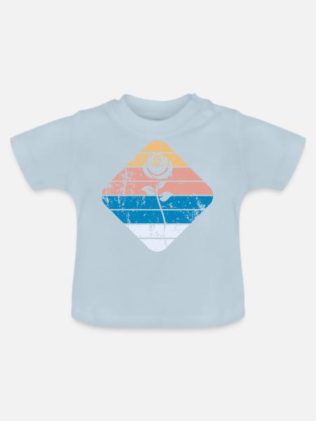 Rose - Baby Bio-T-Shirt mit Rundhals - Hellblau