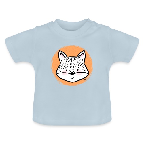 Sweet Fox - Portrait - Baby Organic T-Shirt with Round Neck