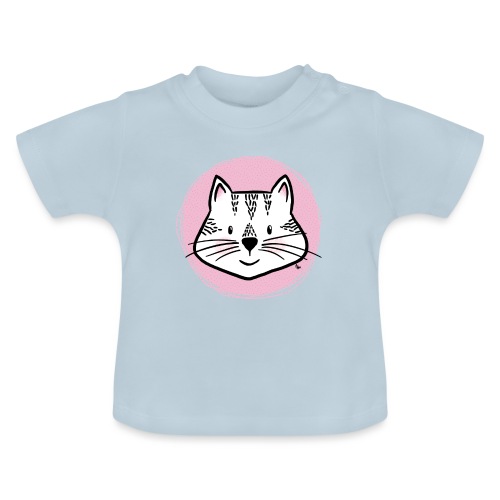 Cute Cat - Portrait - Baby Organic T-Shirt with Round Neck