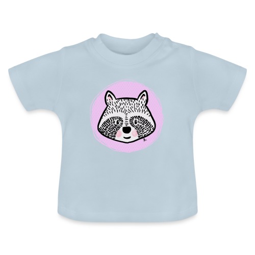 Sweet Raccoon - Portrait - Baby Organic T-Shirt with Round Neck