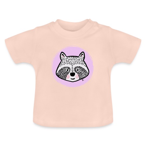Süßer Waschbär - Portrait - Baby Bio-T-Shirt mit Rundhals