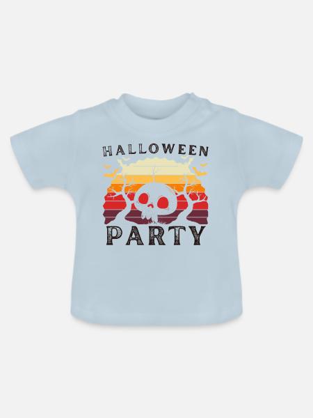 Halloween-Party - Baby Bio-T-Shirt mit Rundhals - Hellblau