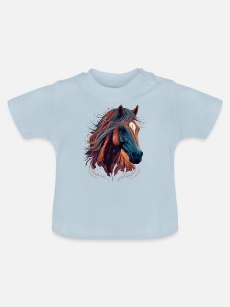 Stute - Baby Bio-T-Shirt mit Rundhals - Hellblau