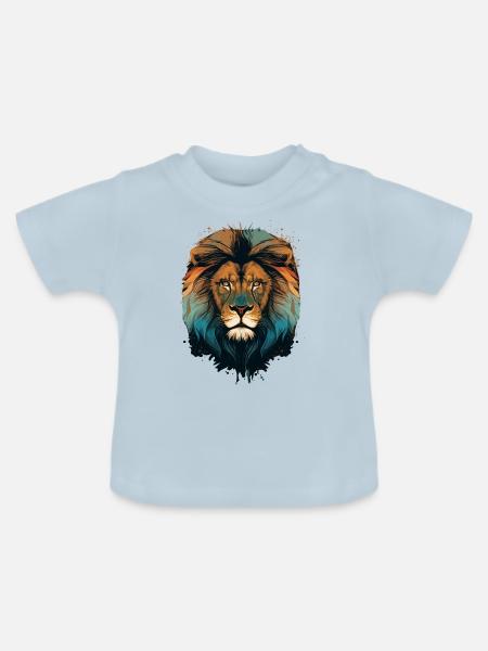Löwe Löwe - Baby Bio-T-Shirt mit Rundhals - Hellblau