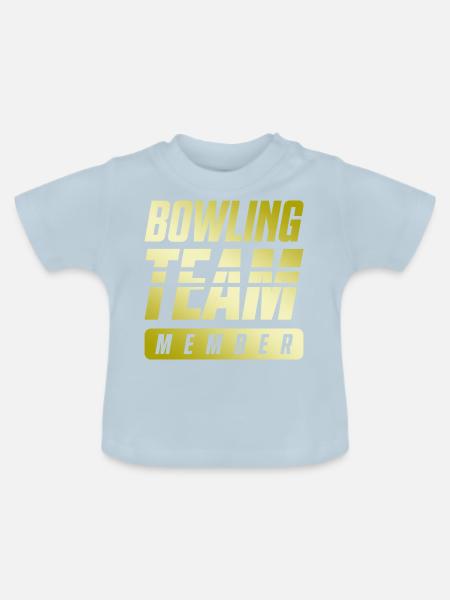 Bowling Team - Baby Bio-T-Shirt mit Rundhals - Hellblau