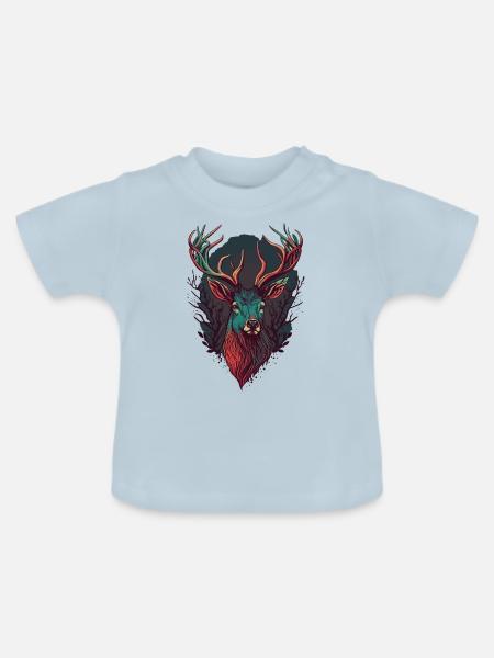 Geweih - Baby Bio-T-Shirt mit Rundhals - Hellblau