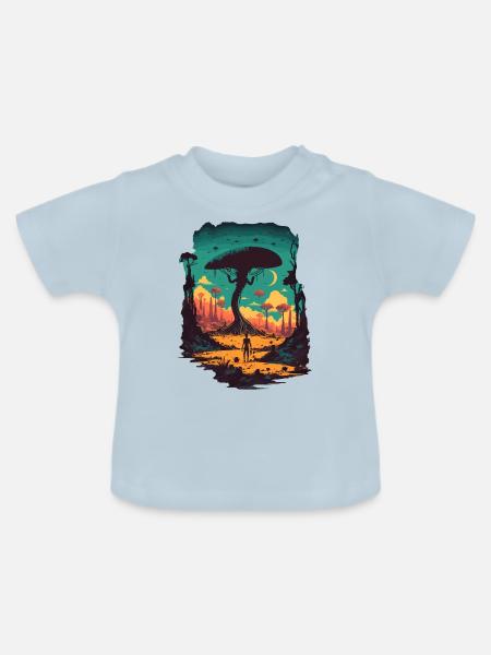 ästhetisch - Baby Bio-T-Shirt mit Rundhals - Hellblau