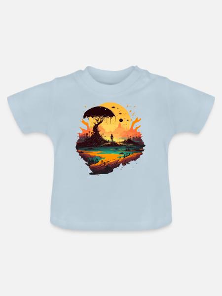 Fremde Gesellschaft - Baby Bio-T-Shirt mit Rundhals - Hellblau