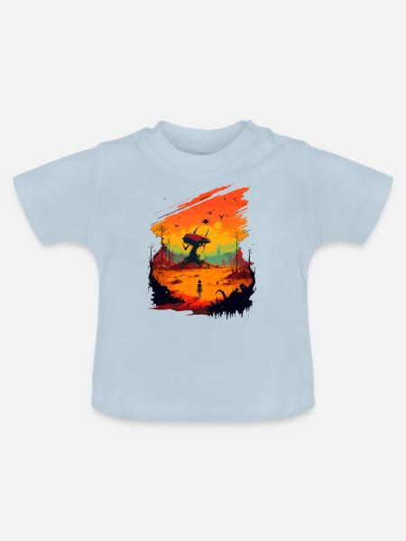 farbenfroh - Baby Bio-T-Shirt mit Rundhals - Hellblau