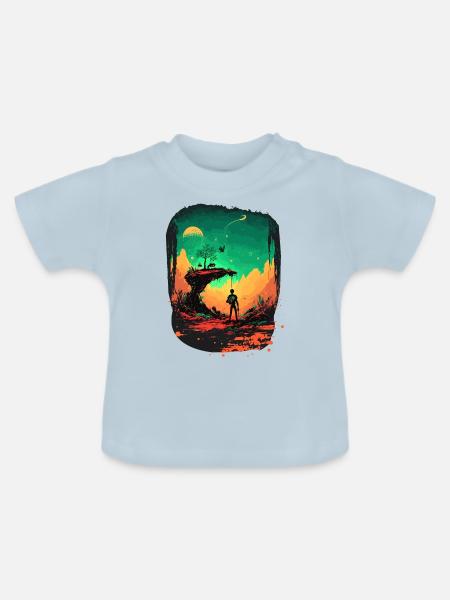 Mein Kunstwerk - Baby Bio-T-Shirt mit Rundhals - Hellblau