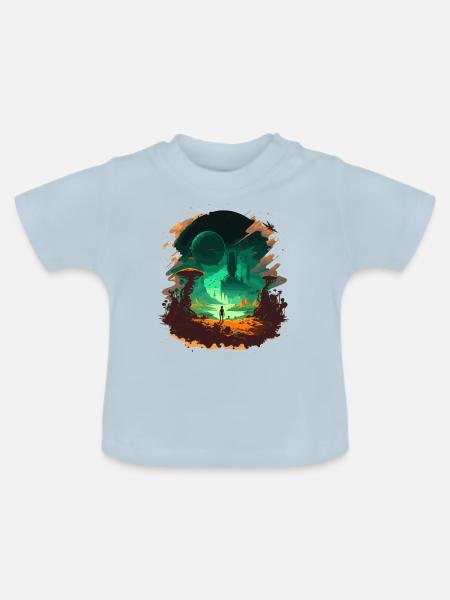 Raum - Baby Bio-T-Shirt mit Rundhals - Hellblau
