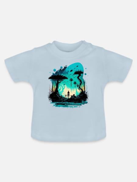 reise - Baby Bio-T-Shirt mit Rundhals - Hellblau