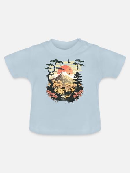 Asien Liebe - Baby Bio-T-Shirt mit Rundhals - Hellblau