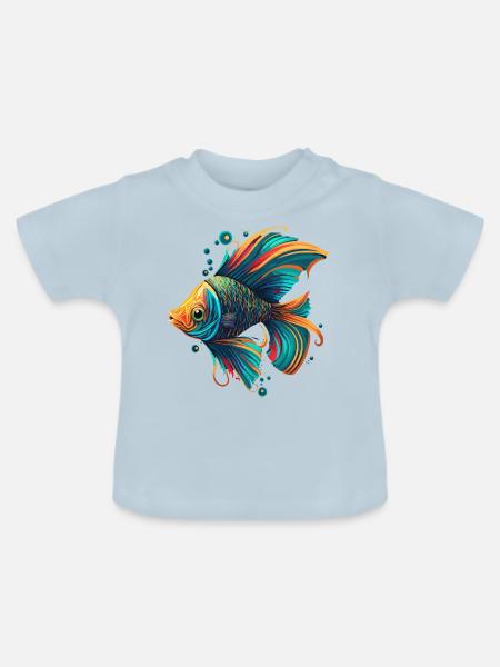 Goldfisch - Baby Bio-T-Shirt mit Rundhals - Hellblau