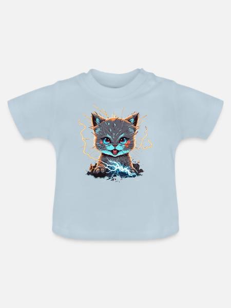Spannung Kat - Baby Bio-T-Shirt mit Rundhals - Hellblau
