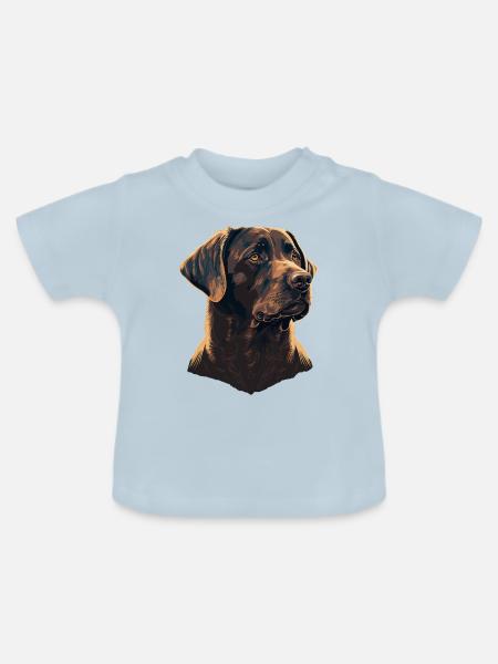 Tapferer Labrador Retriever - Baby Bio-T-Shirt mit Rundhals - Hellblau