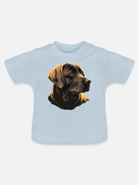 Formaler Labrador Retriever - Baby Bio-T-Shirt mit Rundhals - Hellblau