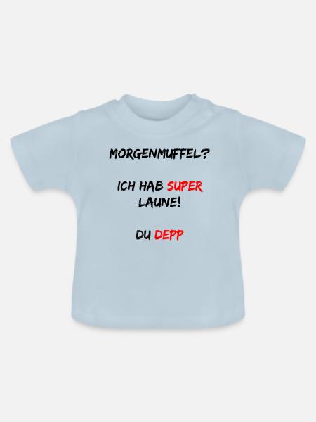 Morgenmuffel - Baby Bio-T-Shirt mit Rundhals - Hellblau