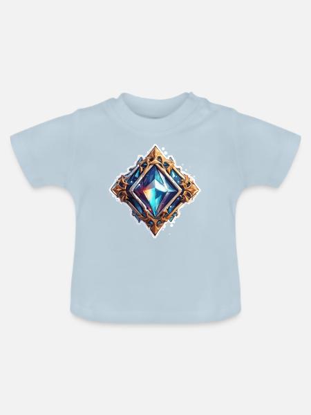 Diamant / Kristall / Brillanz / Stein / Edel - Baby Bio-T-Shirt mit Rundhals - Hellblau