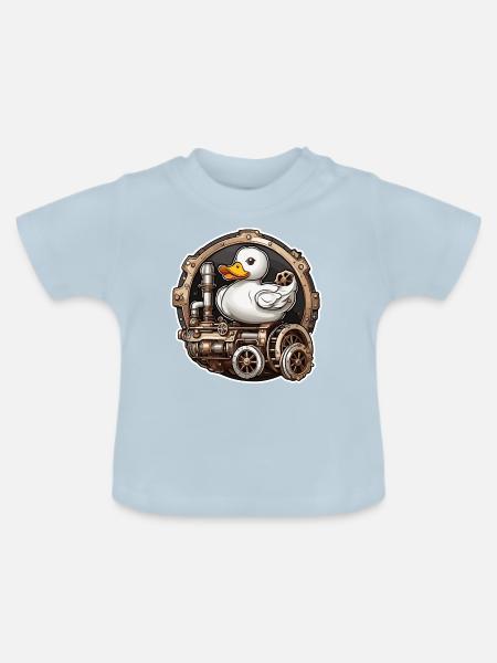 Gummiente / Badeente / Wasser / Badewanne - Baby Bio-T-Shirt mit Rundhals - Hellblau