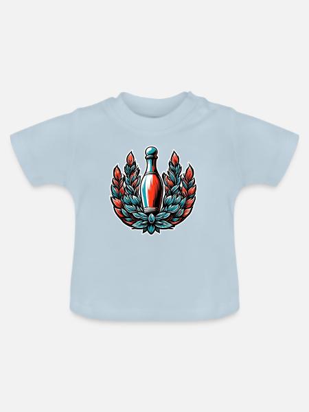 Bowling / Kegeln / Bowlingbahn / Pin / Strike - Baby Bio-T-Shirt mit Rundhals - Hellblau
