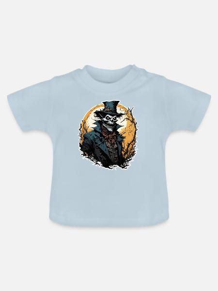 Vogelscheuche / Erntehelfer / Maisfeld / Feld - Baby Bio-T-Shirt mit Rundhals - Hellblau