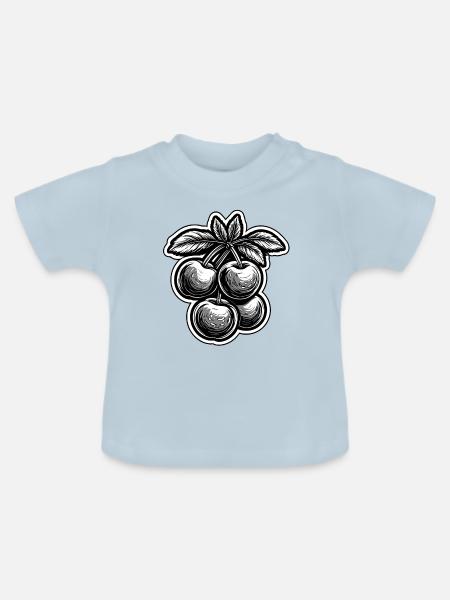 Lebensmittel / Obst / Markt / Vitamine / Design - Baby Bio-T-Shirt mit Rundhals - Hellblau
