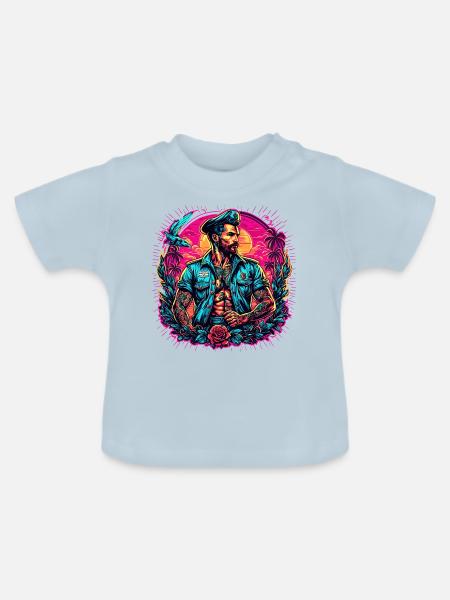 Matrose / Schiffsbesatzung / Decksmann / Anker - Baby Bio-T-Shirt mit Rundhals - Hellblau