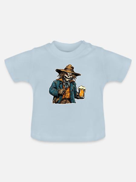 Vogelscheuche / Erntehelfer / Maisfeld / Feld - Baby Bio-T-Shirt mit Rundhals - Hellblau