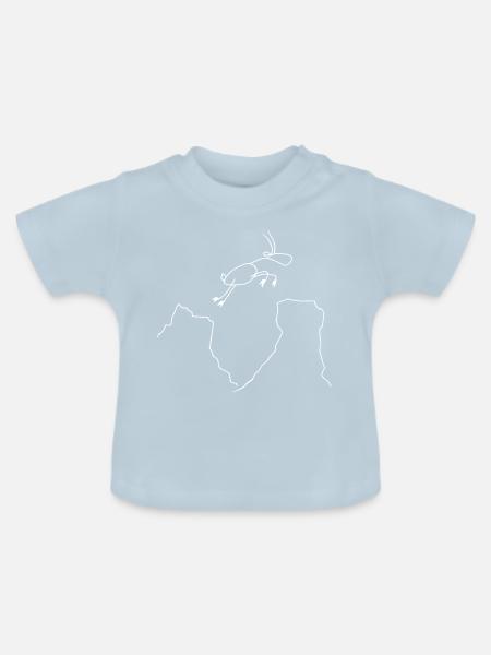Springender Steinbock - Baby Bio-T-Shirt mit Rundhals - Hellblau