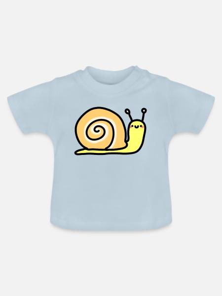 niedliche Schnecke - Baby Bio-T-Shirt mit Rundhals - Hellblau