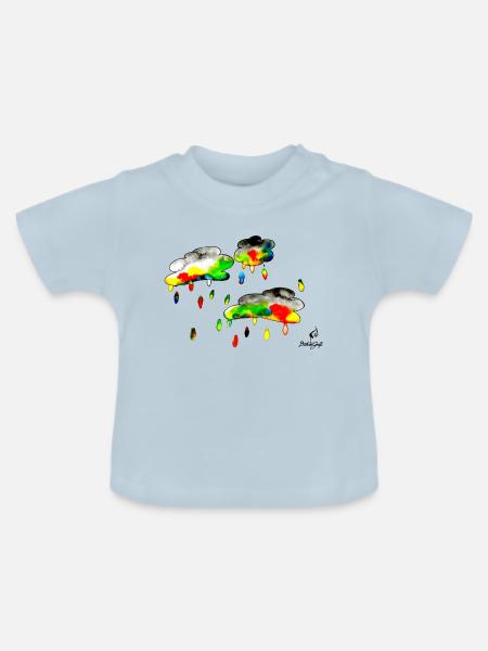 Farbenregen - Baby Bio-T-Shirt mit Rundhals - Hellblau
