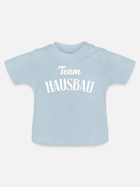 Team Hausbau - Baby Bio-T-Shirt mit Rundhals - Hellblau