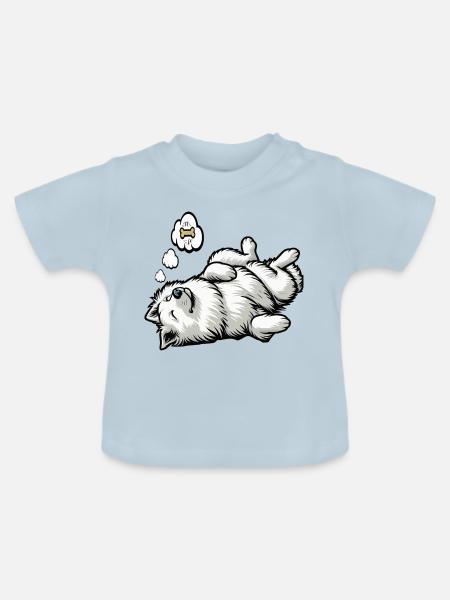 Weißer Schäferhund Schäferhund Schäferhunde - Baby Bio-T-Shirt mit Rundhals - Hellblau