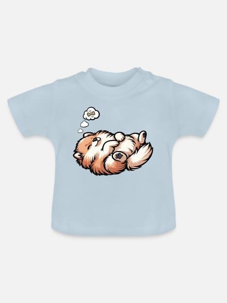 Zwergspitz Zwergspitze Spitzhund Zwergspitzhalter - Baby Bio-T-Shirt mit Rundhals - Hellblau