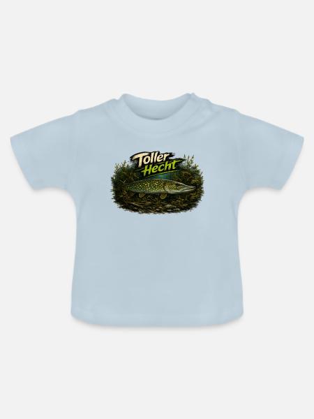Toller Hecht – Deutscher Hecht | Angler - Baby Bio-T-Shirt mit Rundhals - Hellblau