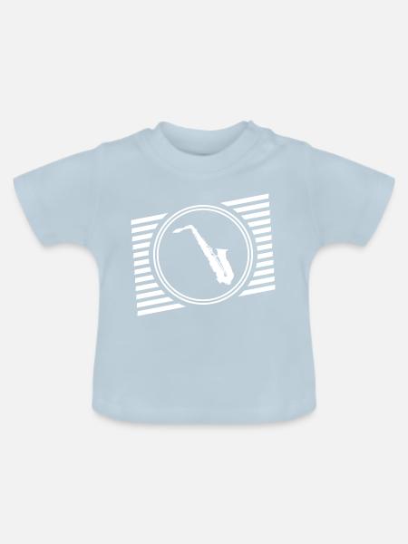 Saxofon - Baby Bio-T-Shirt mit Rundhals - Hellblau