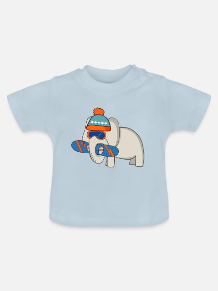 Snowboard - Baby Bio-T-Shirt mit Rundhals - Hellblau