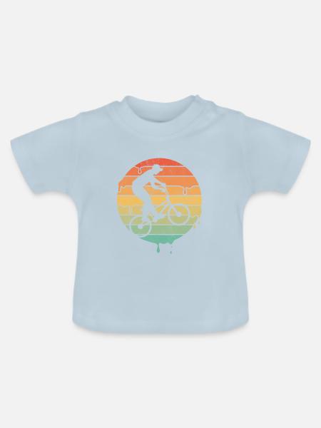 Vintage BMX Fahrer - Baby Bio-T-Shirt mit Rundhals - Hellblau