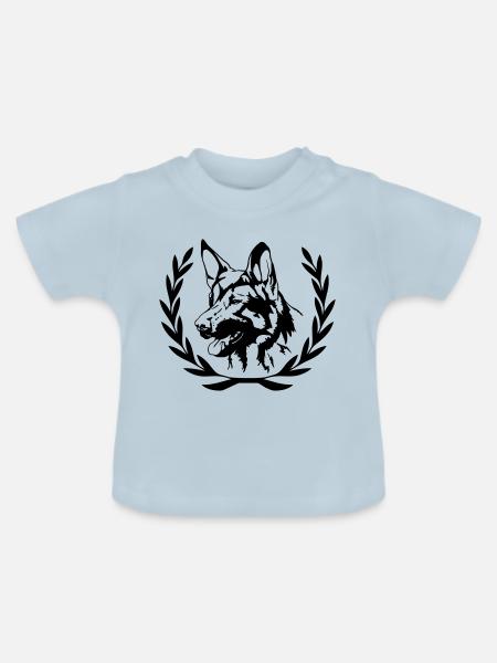 Schäferhund - Baby Bio-T-Shirt mit Rundhals - Hellblau