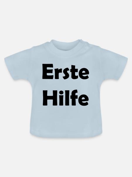 Erste Hilfe - Baby Bio-T-Shirt mit Rundhals - Hellblau