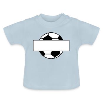 Fußball Namensschild - Baby Bio-T-Shirt mit Rundhals - Hellblau - Vorne